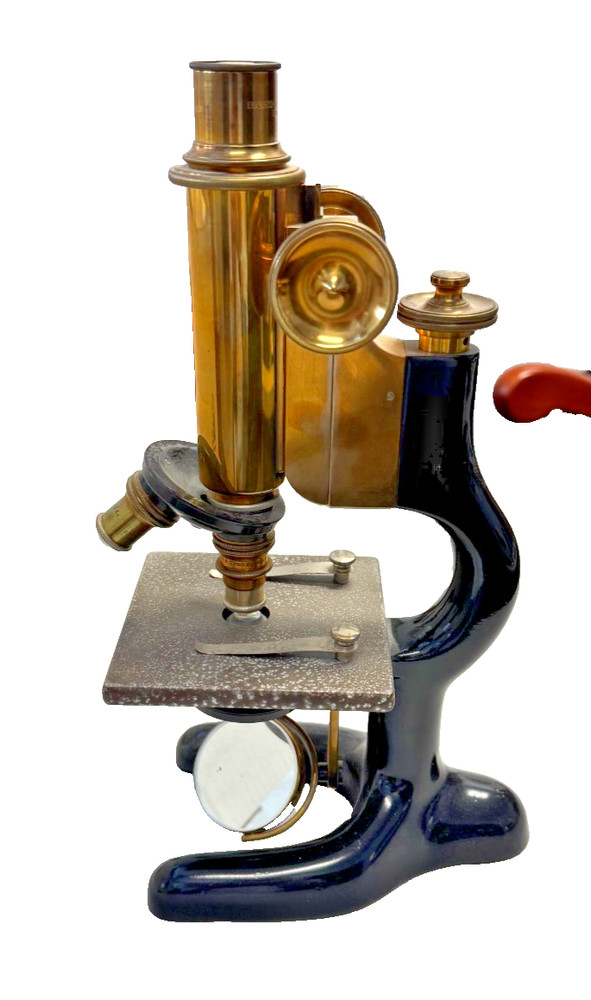 Antique Brass and Enamel Microscope