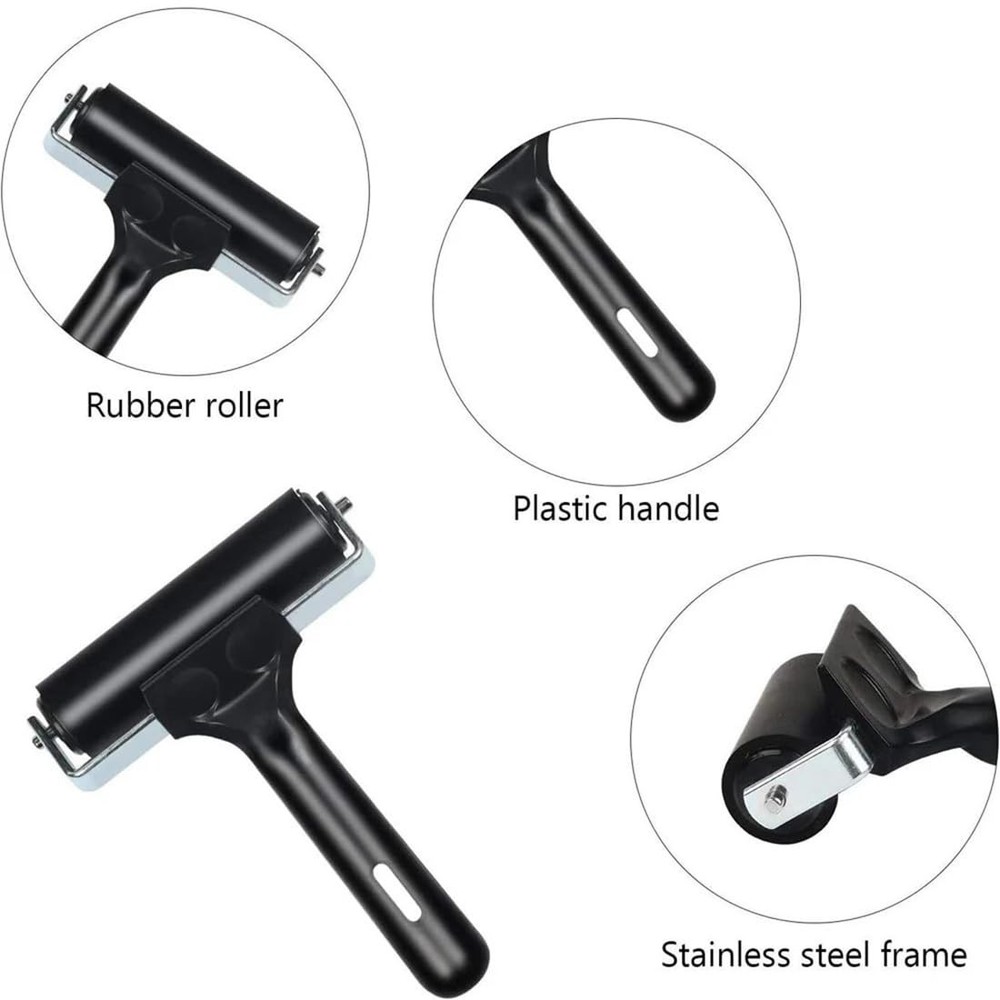 4 Inch Brayer Roller Printmaking Rubber Press Roller Diamond Paiting Roller