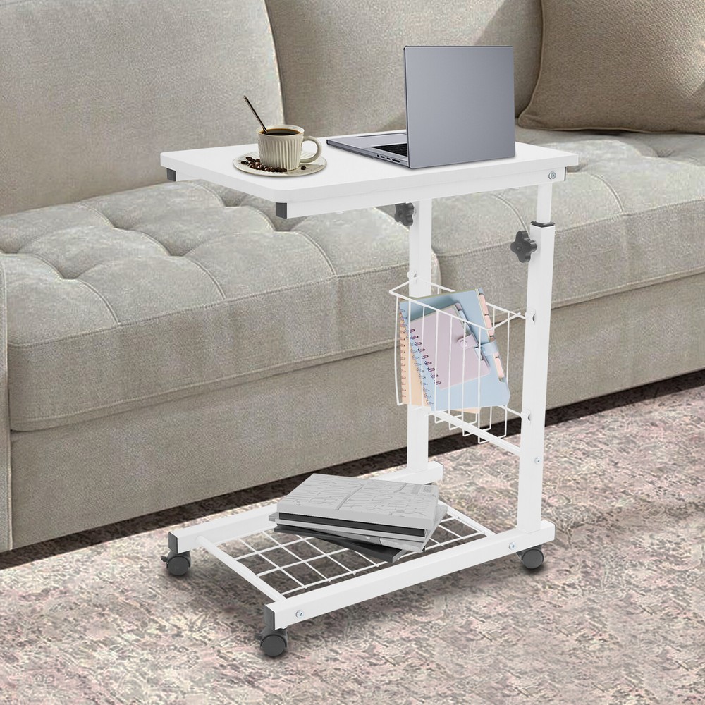 Adjustable Bed Side Table, Side Table with Wheels, Mobile Standalone Table New