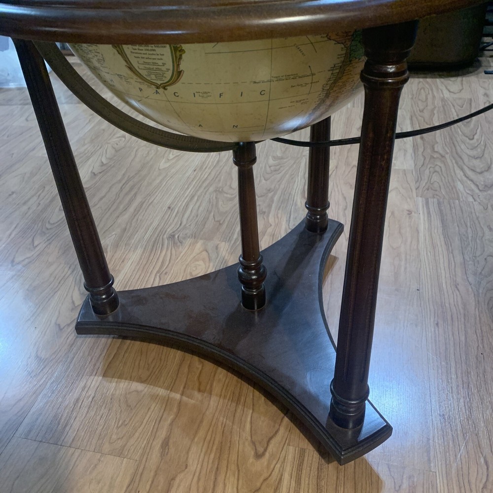 Replogle Heirloom Illuminated Floor Globe 16" Solid Wood Base Vintage 70's