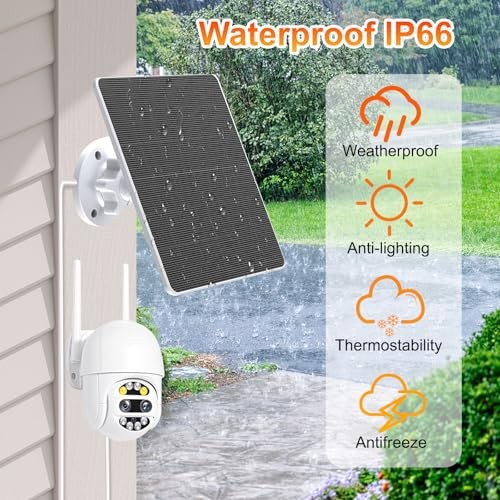 5W Quick Charging for Ring Spotlight Camera Solar Panel, IP67 Weather