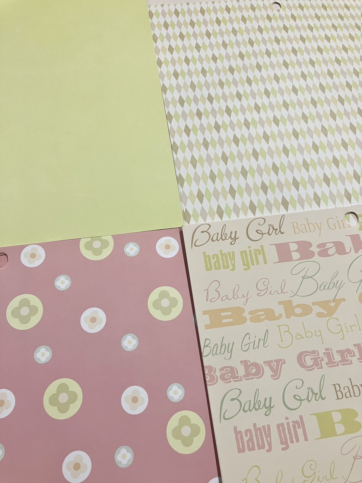 12x12 Scrapbook Paper Baby Girl Pastel 28 Pieces Junk Journal Craft Paper