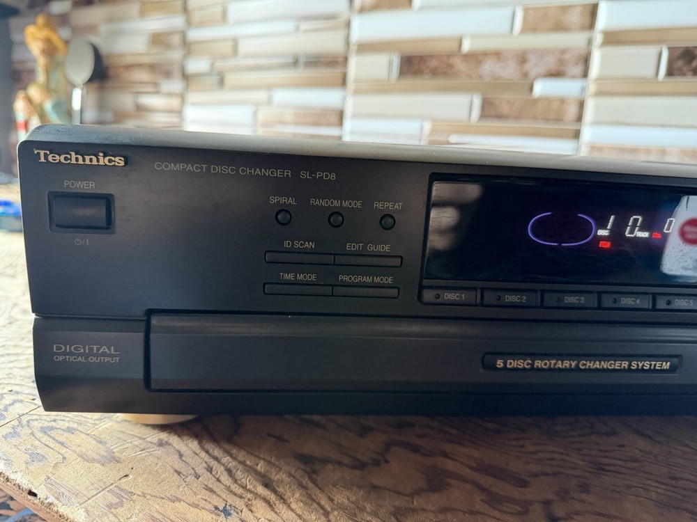Technics SL PD8 Five Disc Rotary Compact Disc Player Tested Working No Remote