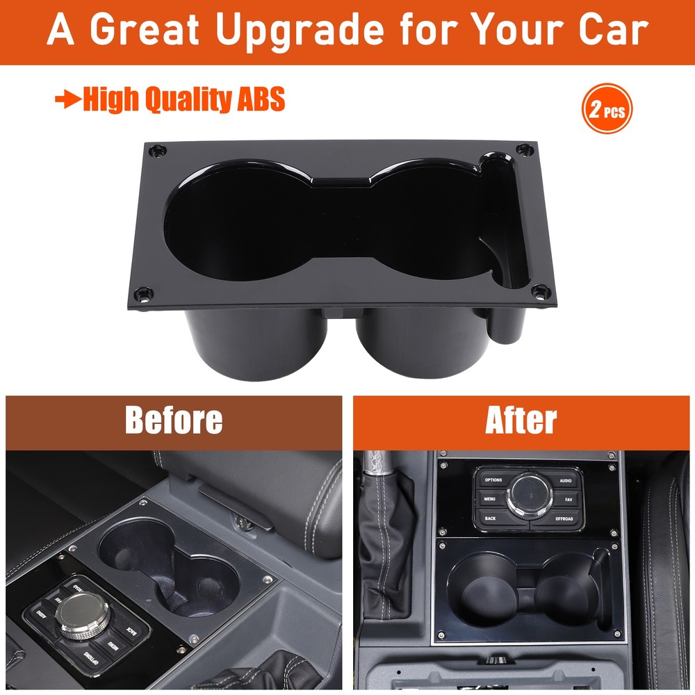 Matte Black Center Console Insert Cup Holder Replacement For INEOS Grenadier 20+