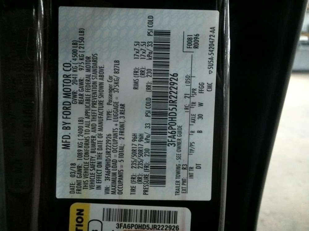 FUSION 2018 High Mounted Stop Light 104728808