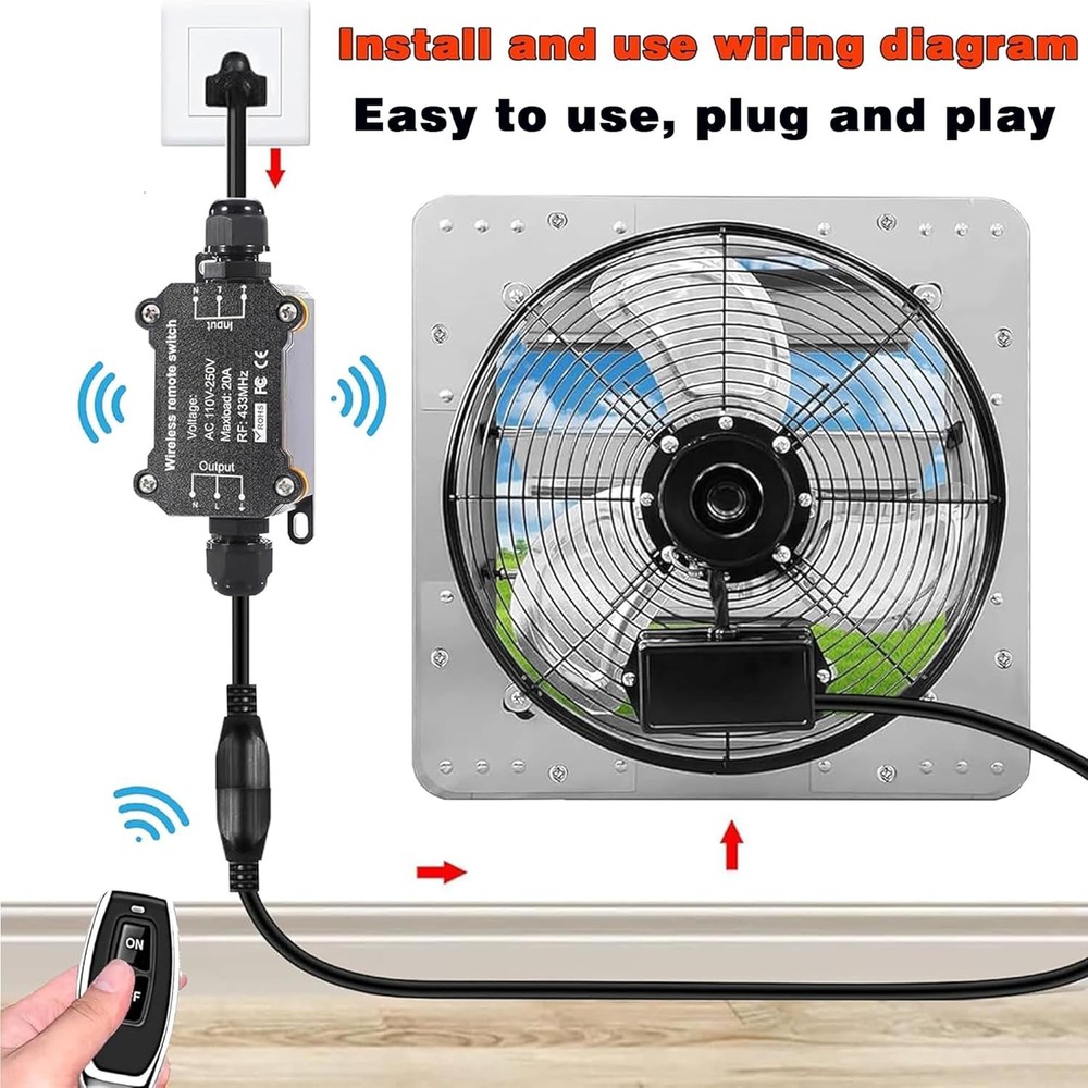 AC110V Remote Control Power Switch - Waterproof Wireless Light Switch