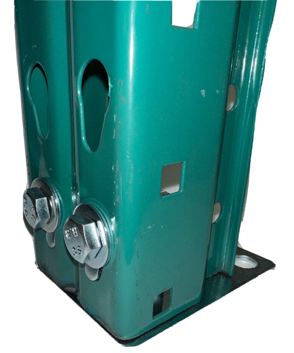 (2) Pallet Racking Universal Foot Plates for Uprights; Nuts, Bolts, Washer added