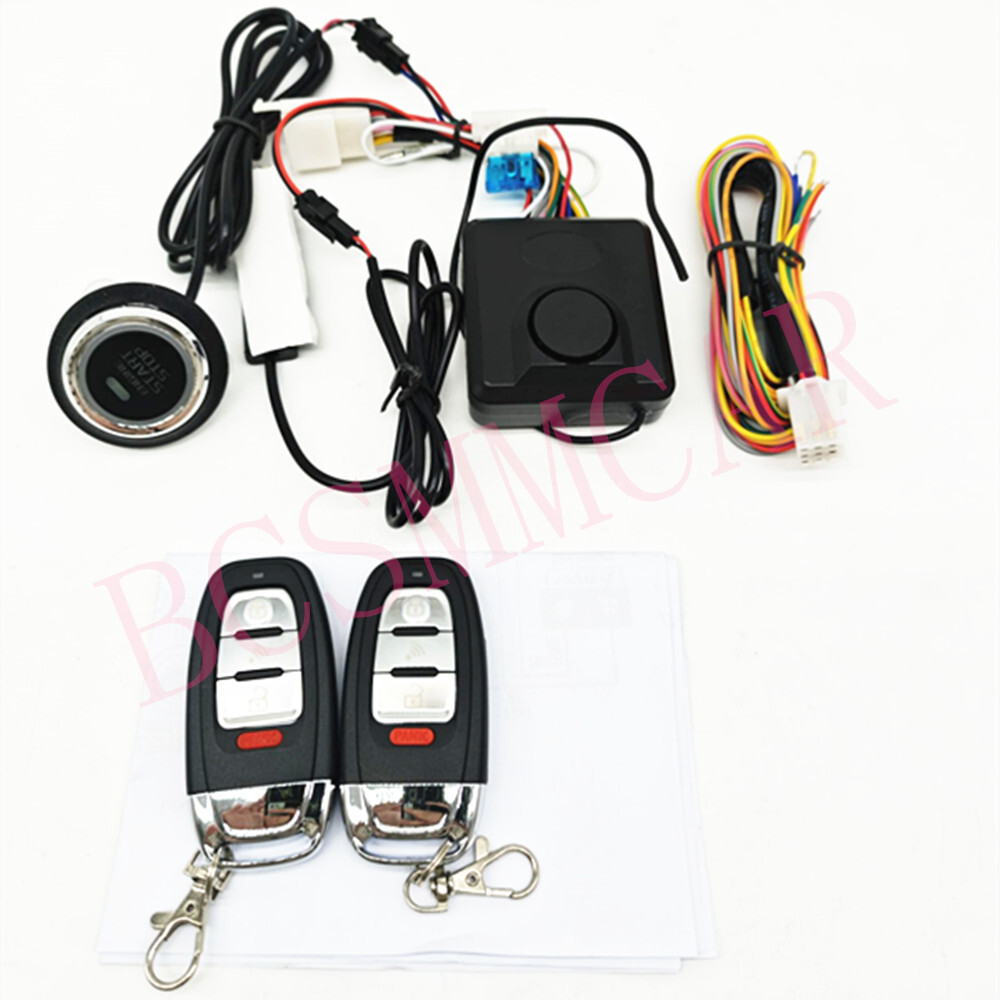 One-button Start Motorcycle Engine Ignition Switch Antitheft Alarm Keyless Entry