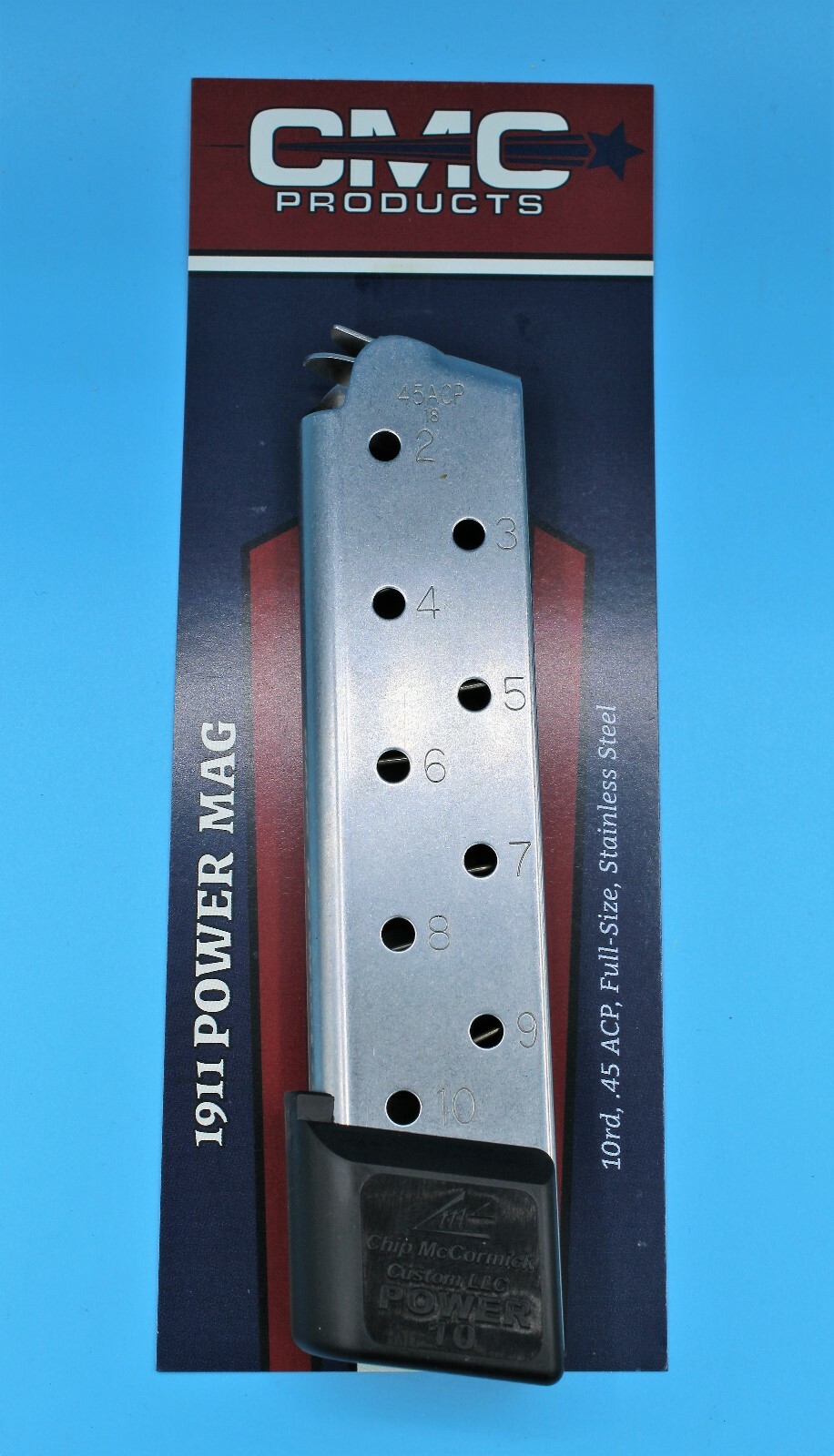 Chip McCormick Custom CMC Power-Mag 1911 45 ACP 10-Round Magazine 15150 NEW