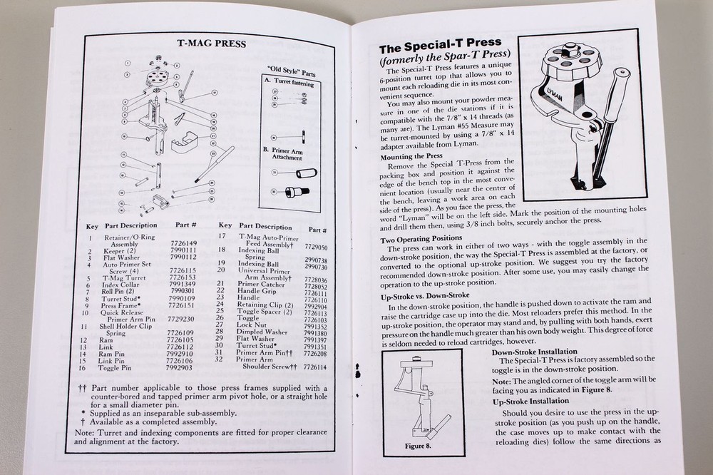 Lyman T-Mag Press Reloading Owners User Manual Instructions Operators