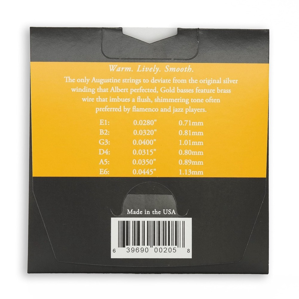 Augustine Classic Gold Nylon Guitar Strings - Medium Tension - 1 Set