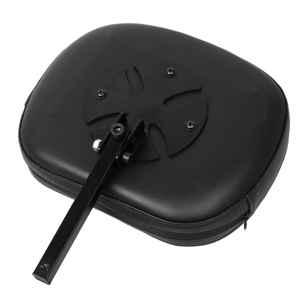 Black Adjustable Removable Driver / Passenger Backrest Pad w/ Bracket For Harley