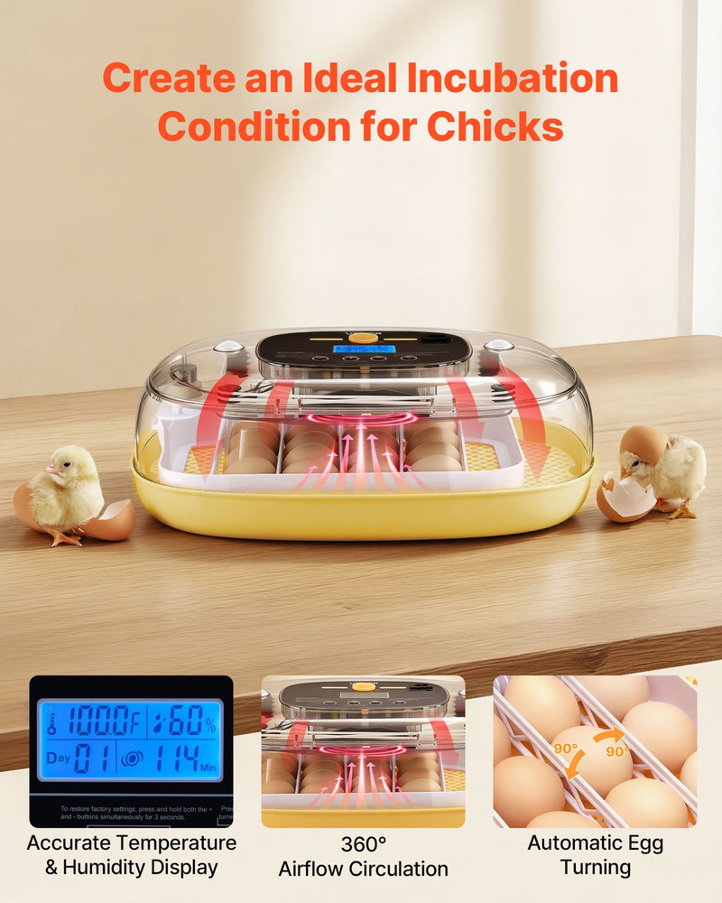 VEVOR 24-Egg Fully Automatic Incubator: Set & Forget Hatching