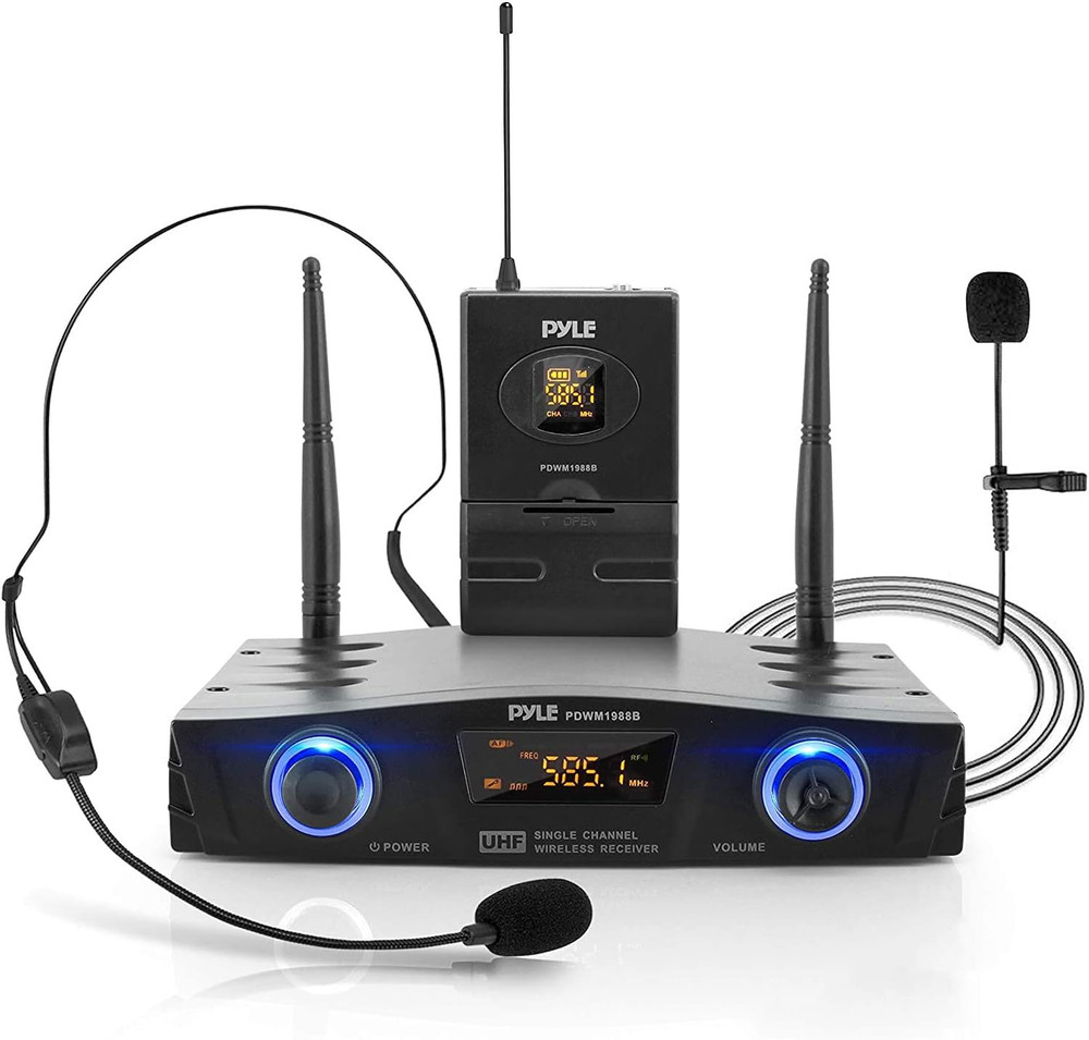 Compact UHF Wireless Microphone System - Pro Portable 1 Channel Desktop Digital