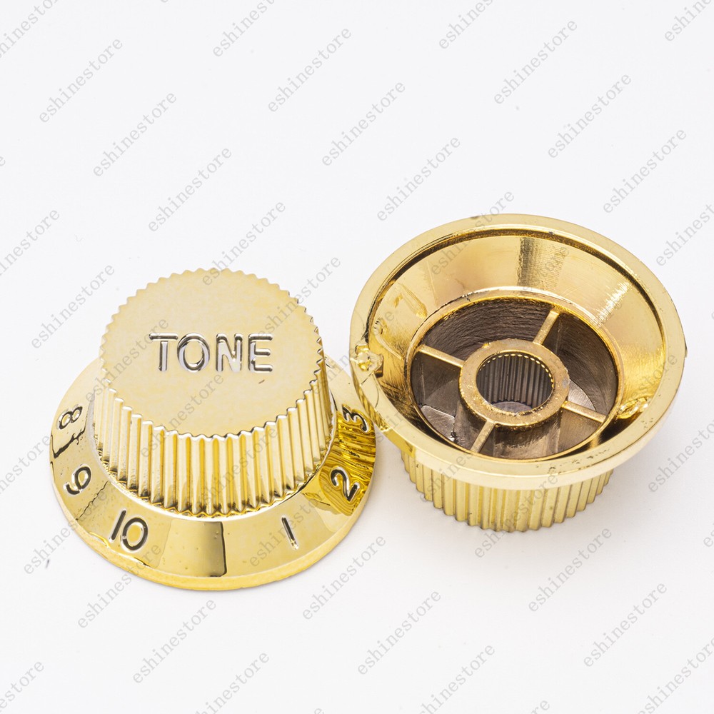 Chrome Gold Strat Style Electric Guitar Knobs Volume Tone Knobs for Stratocaster