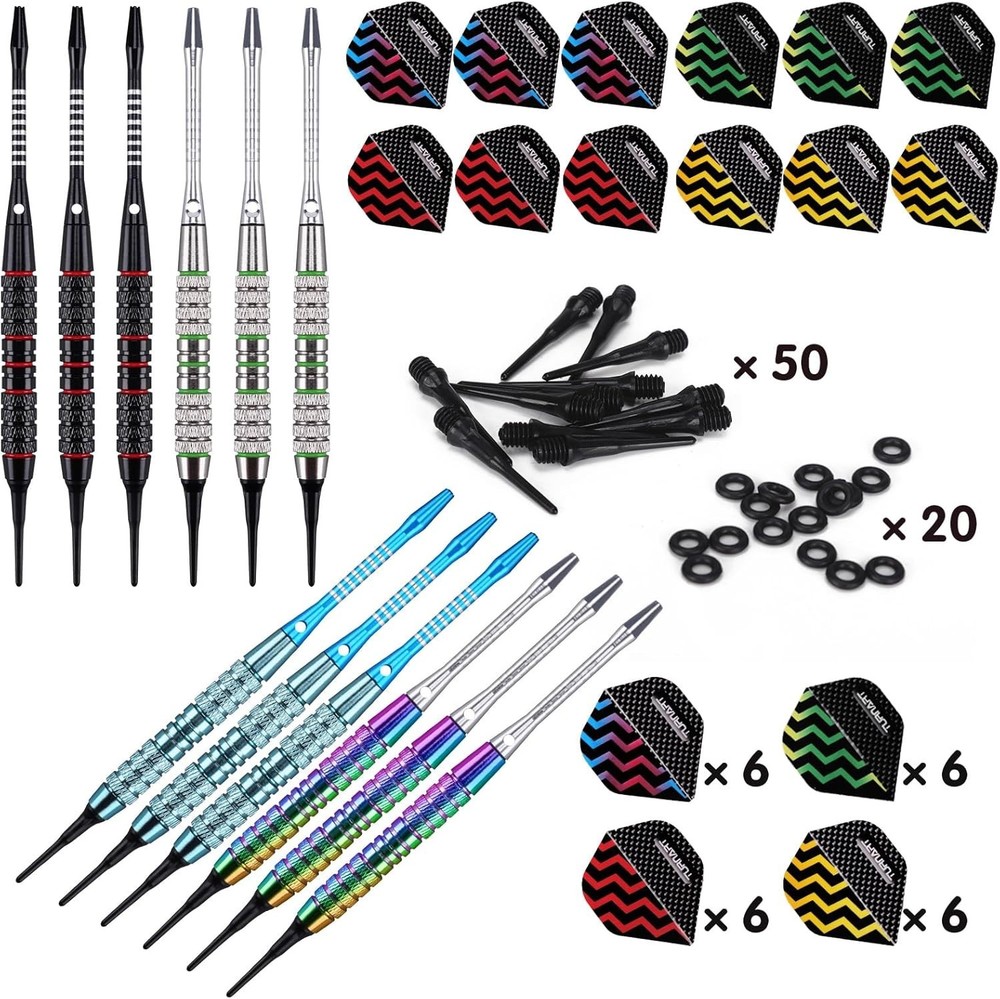 Professional Soft Tip Darts Set with Customizable Features & Tool Kit