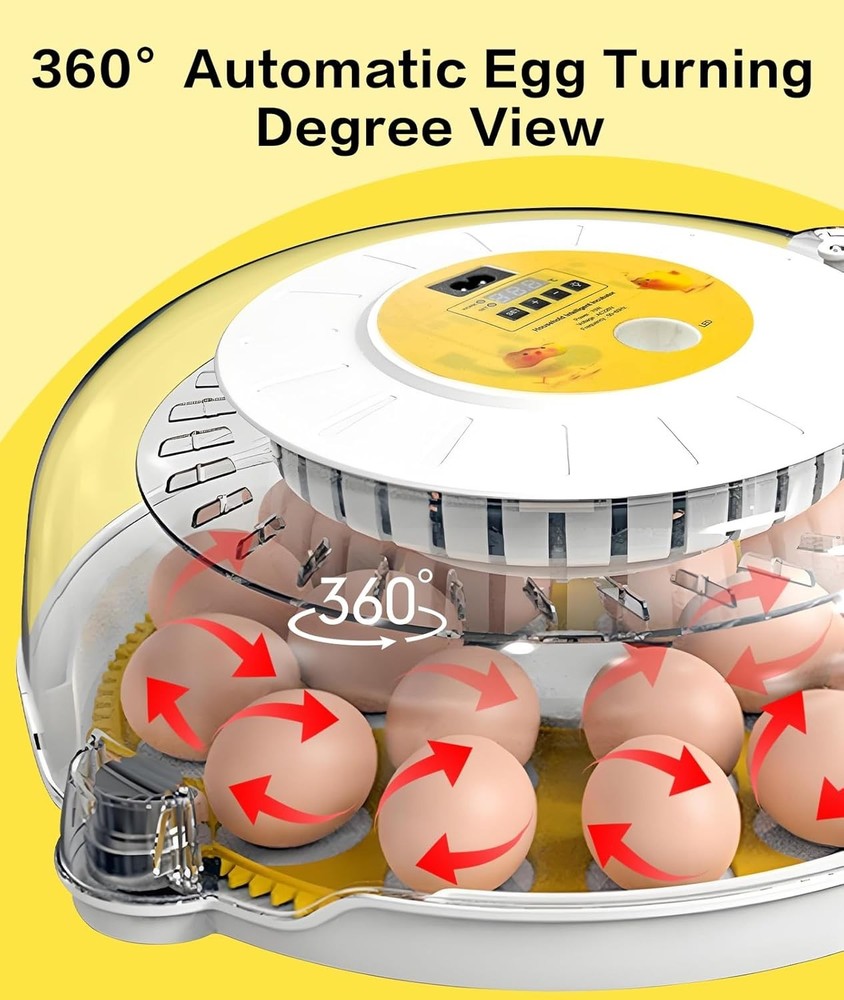 Professional Egg Incubator – 360° Full View, Precise Temperature Control, Automa