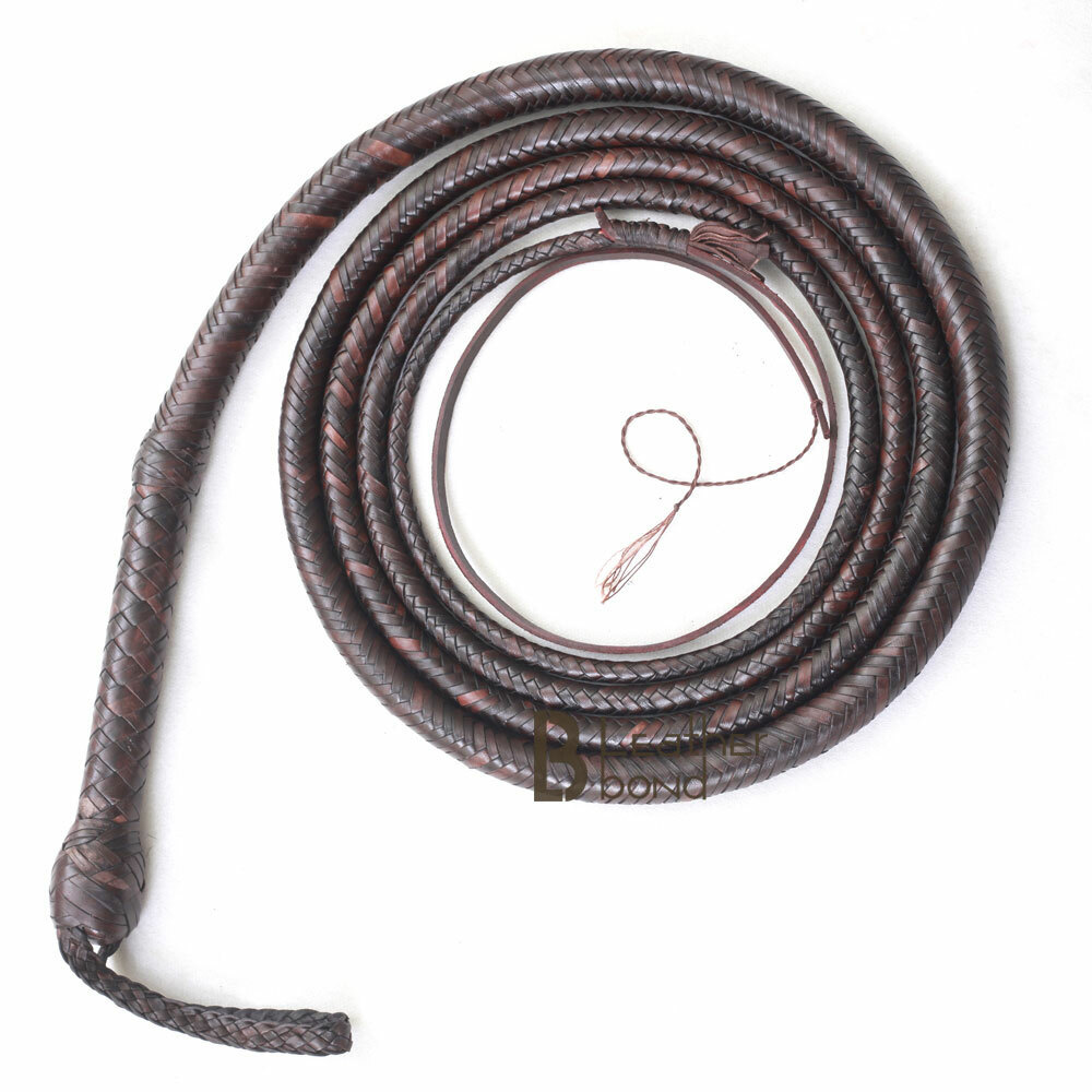 Kangaroo Hide Leather 06 to 16 Foot 12 Plaits Bull Whip Indiana Jones Bullwhip