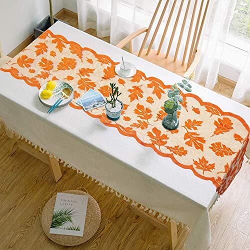 Fall Table Runner Decorations 13 x 72 Inch Maple Leaves Table Runner Fall