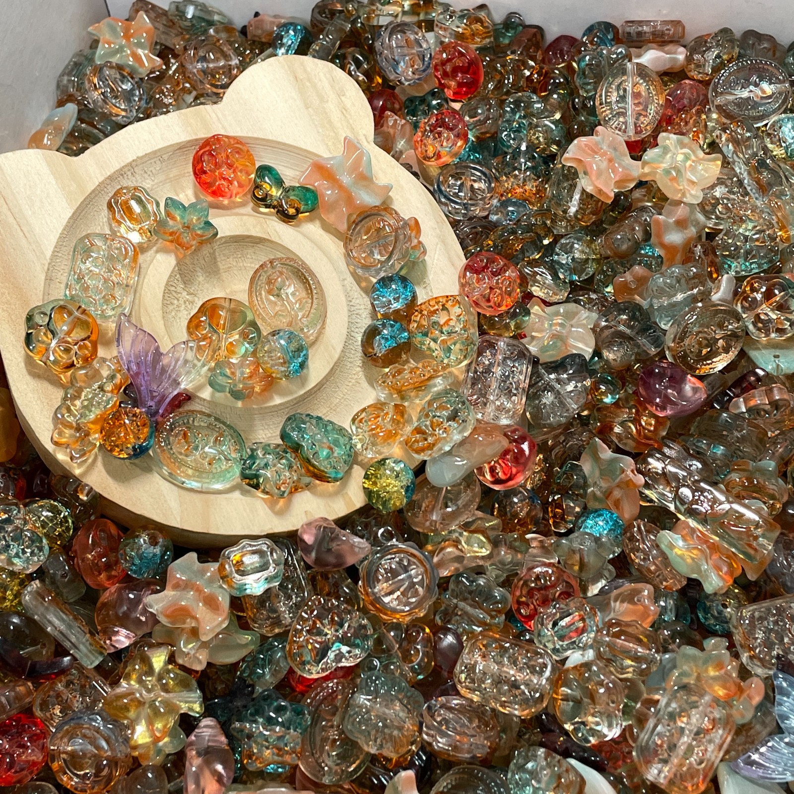 100g Handmade Glass Beads for Jewelry Making - 200 Mixed Styles Assortment