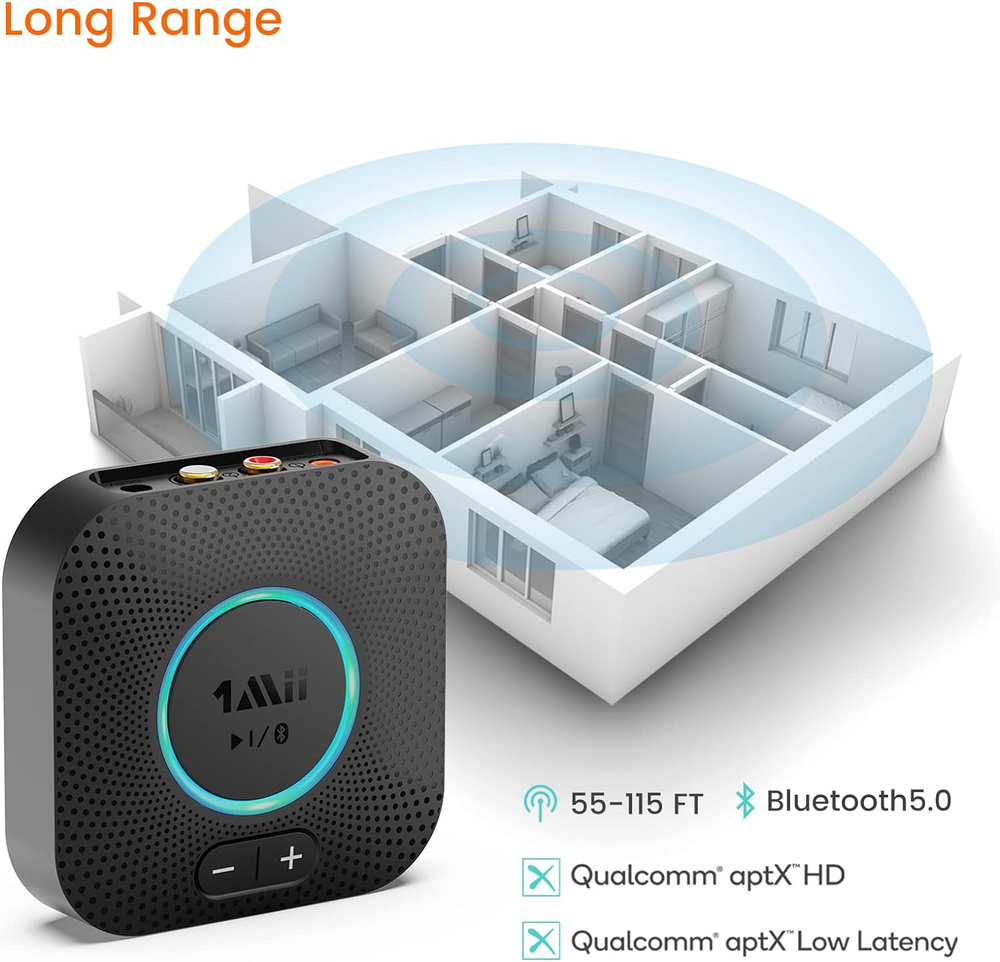 1Mii B06S Bluetooth 5.2 Receiver for Music Streaming System Hi-Fi Wireless Audio