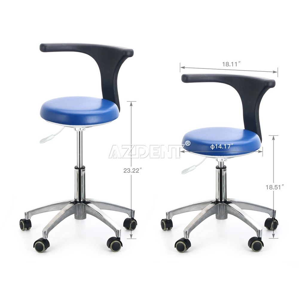 Doctor Assistant Stool PU Leather Height Adjustable 360° Rotation Locking