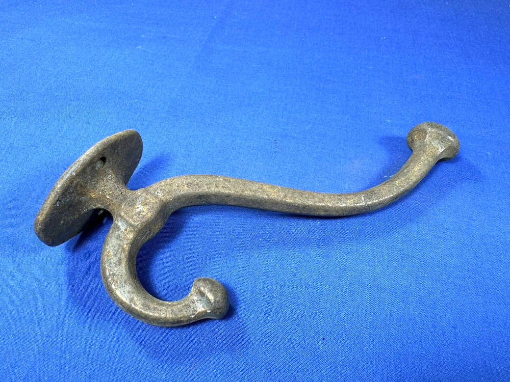 Authentic C.1900 Iron Coat & Hat Hook ~ 5"H & 4.25" Depth ~ Robe, Backpack, Etc.