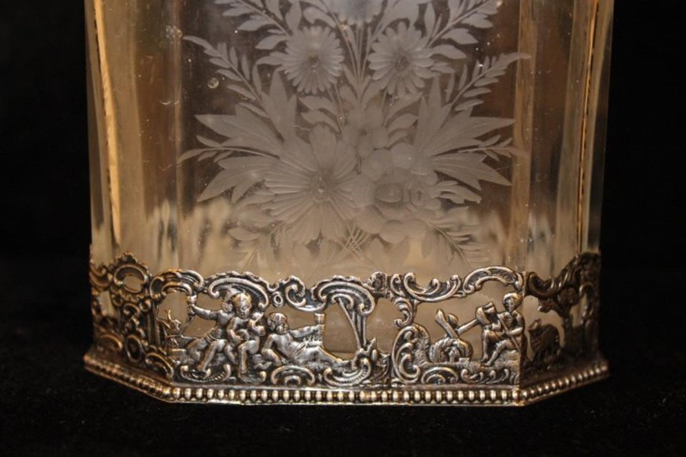 Antique Silver & Cut Glass Decanter