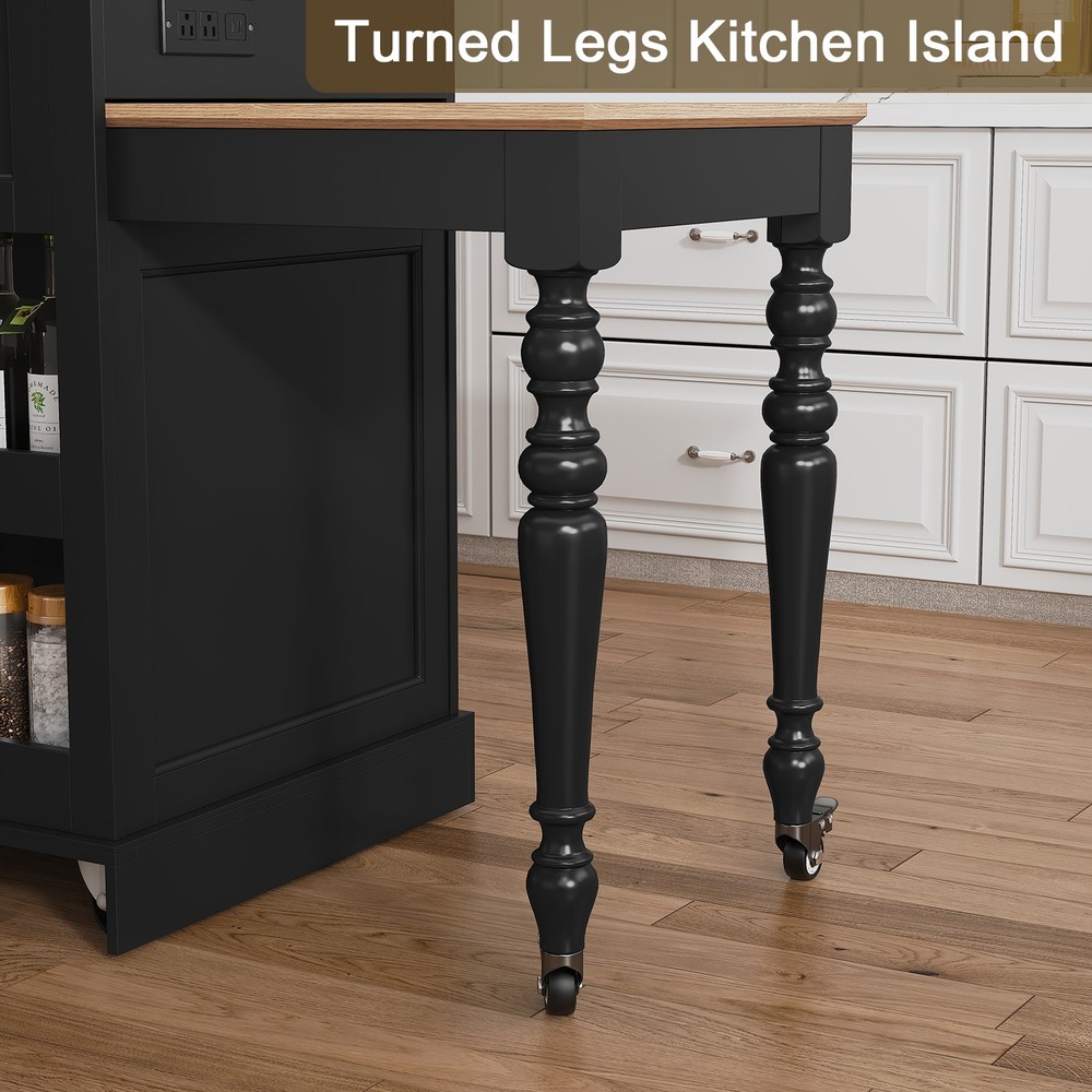 Retractable Multifunctional Kitchen Island Space Saving Storage Dining Workbench