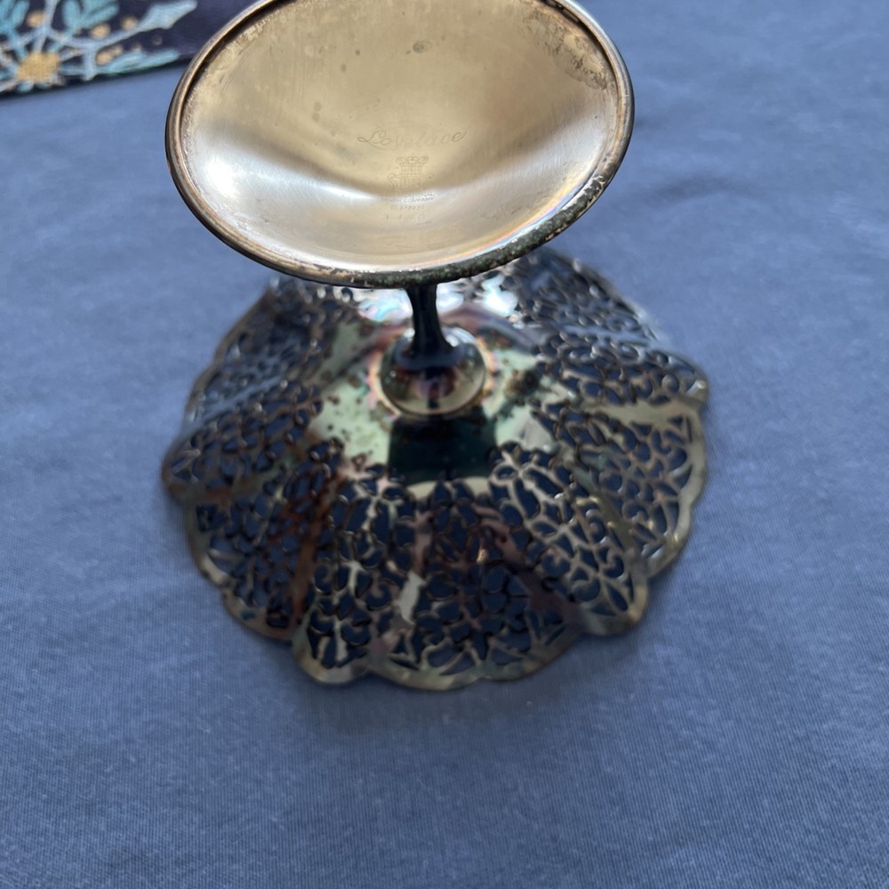 International Silver Co 2296 Lovelace Pedestal Candy Compote Pierced Openwork