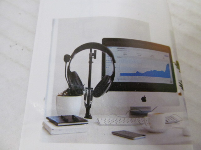 Cloolc Desktop Adjustable Headset Stand, Black