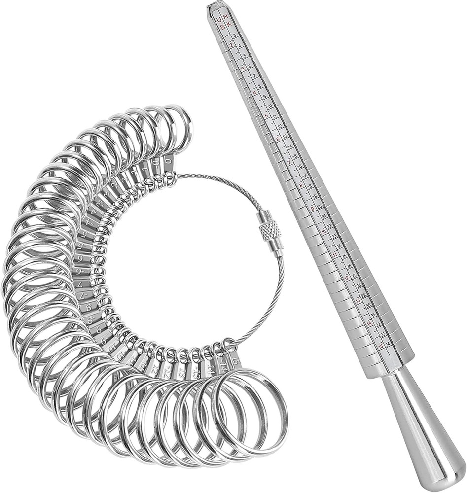 Accmor Ring Sizer Tool Including Mandrel & Guage, 4 Silver