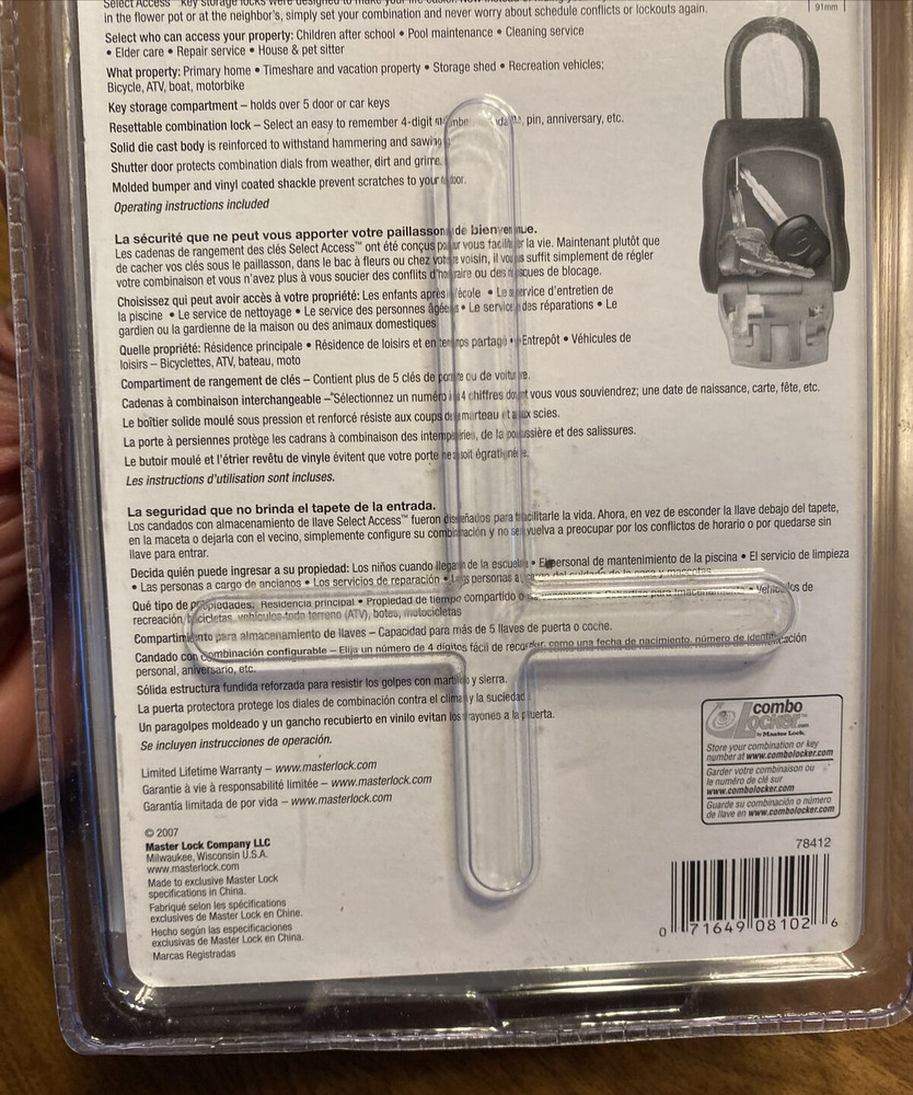 NOS Master Lock 5400D Select Access Combination Safe Spare Keys Storage 2007 B4