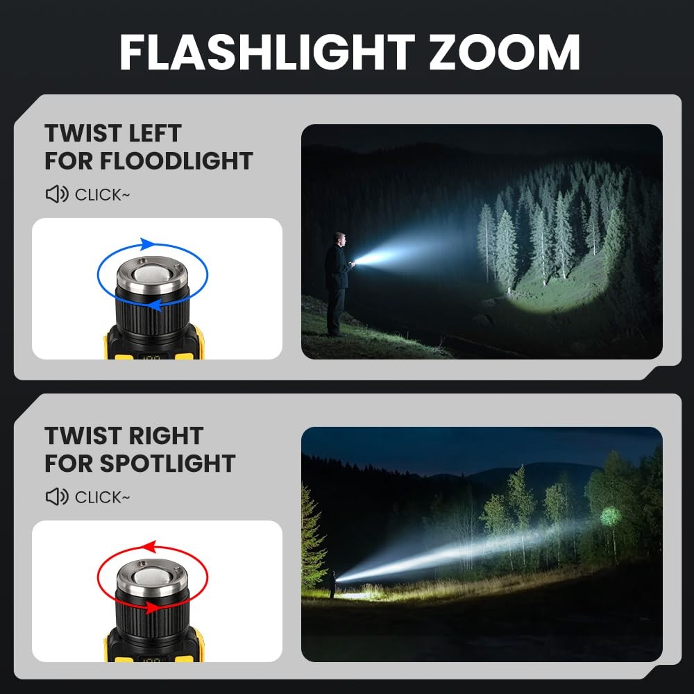 Rechargeable LED Magnetic Work Light, Portable Work Lights, 7 Flashlight Mode...