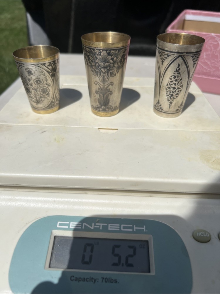 Silver , mark 875    Shots for vodka / cognac