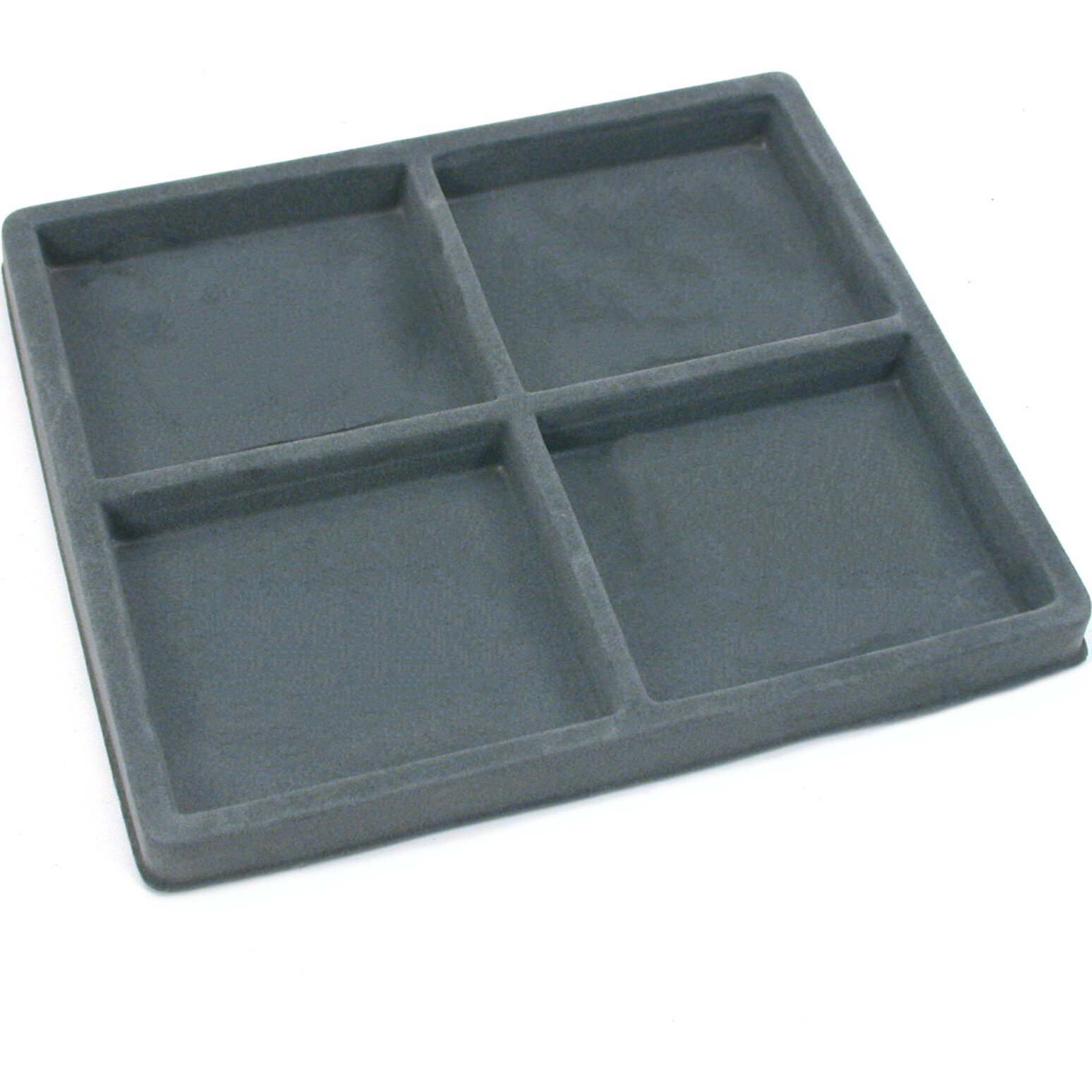 Five 4 Compartment Gray Display Tray Inserts