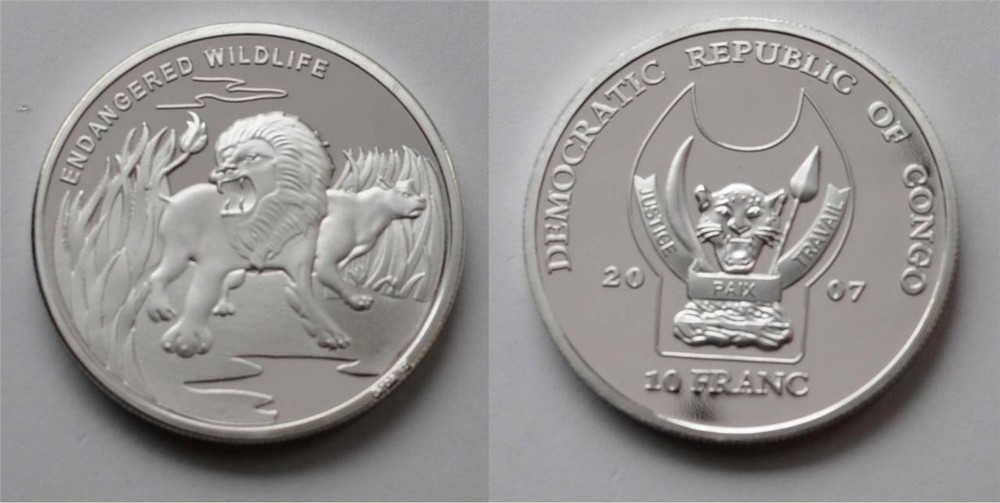 Lion 2007 Congo CuNi Silver plt