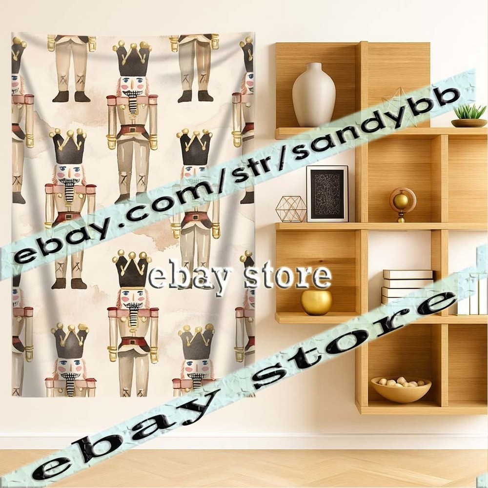 Tapestry Nutcracker Pattern Christmas Print 39X59 in