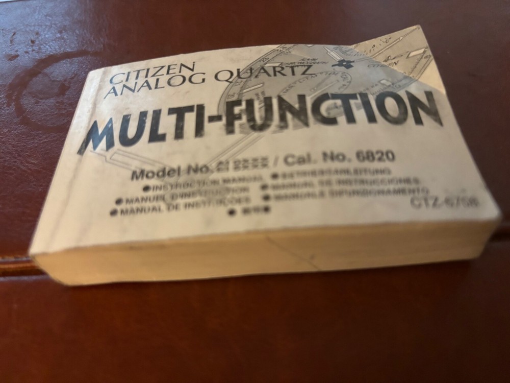 CITIZEN ANALOG QUARTZ MULTI-FUNCTION INSTRUCTION BOOK CTZ-6708
