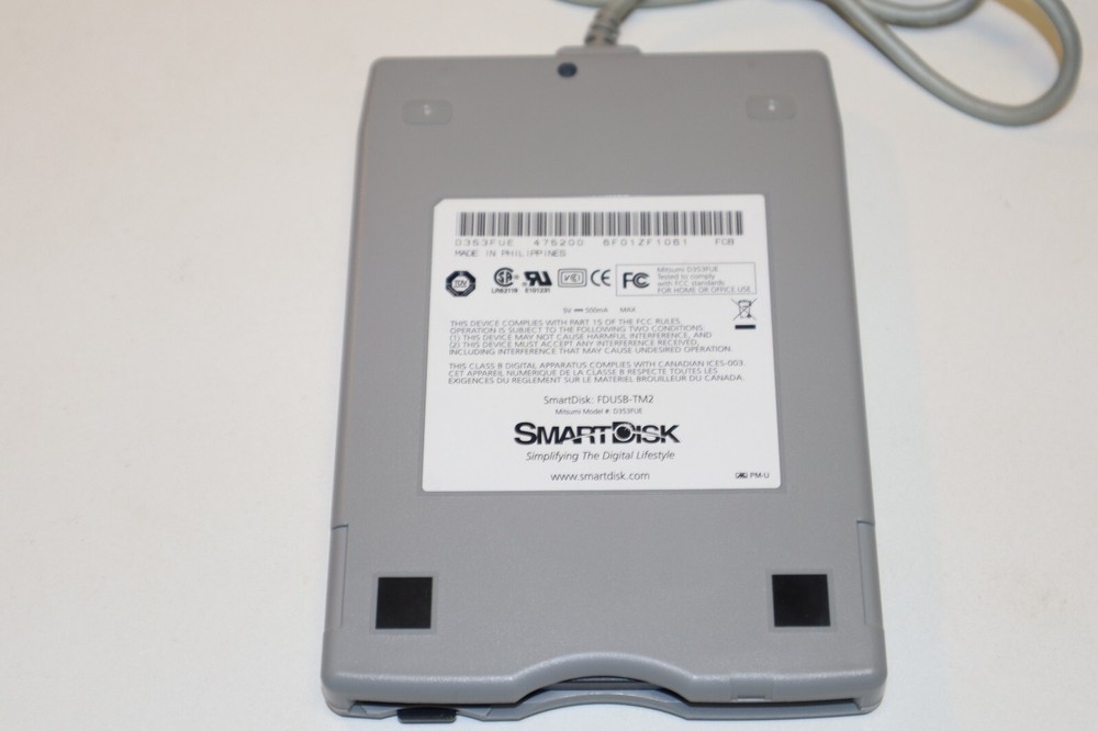 Smart Disk Mitsumi D353FUE USB External Floppy Disk Drive FDUSB-TM2 TESTED