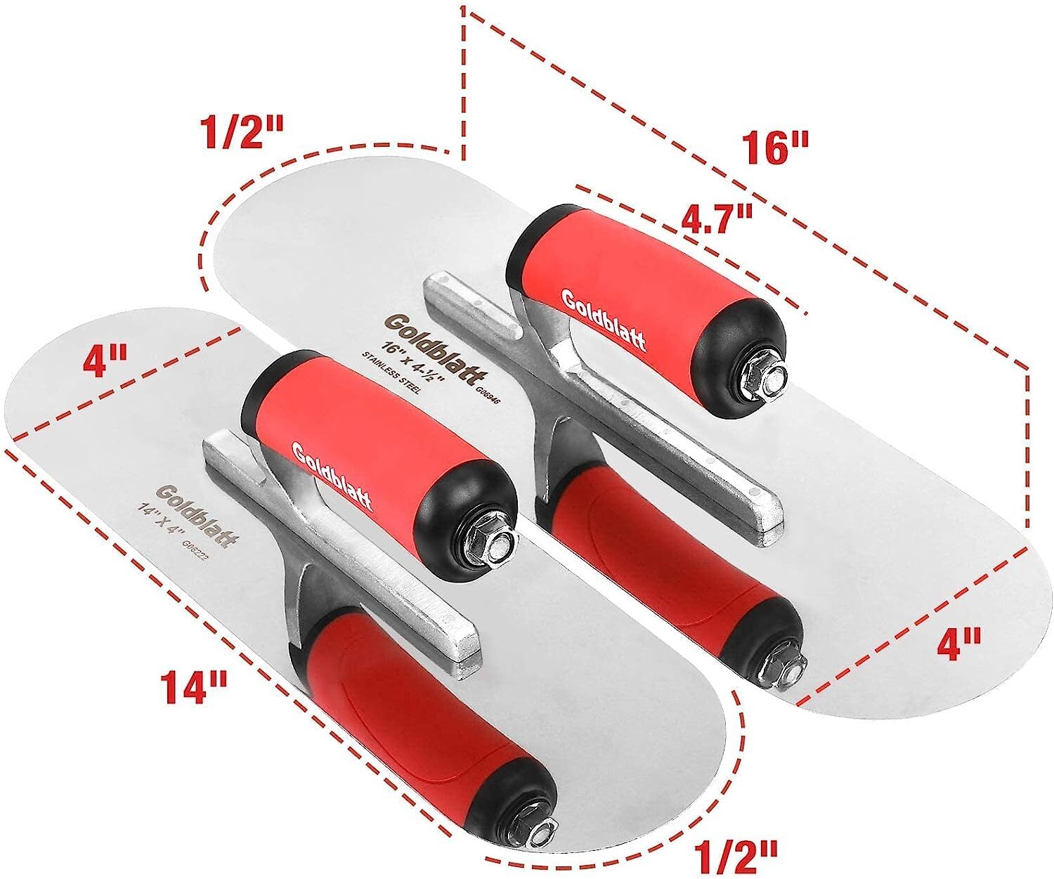 Goldblatt 2 Piece Stainless Steel Trowel Set & 8 Piece Masonry Hand Tool Set NEW