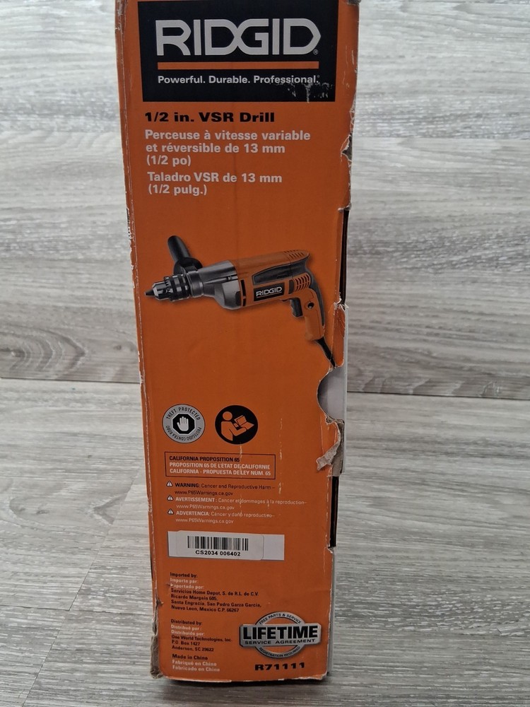 Ridgid R7111 1/2” Corded Variable Speed Drill (Used)?