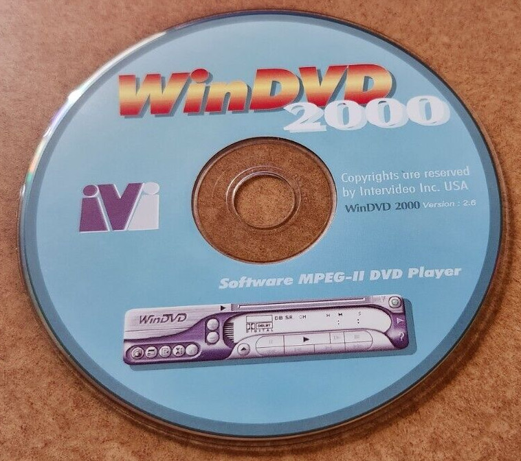 WinDVD 2000 Software MPEG-II DVD Player CD-ROM v. 2.6