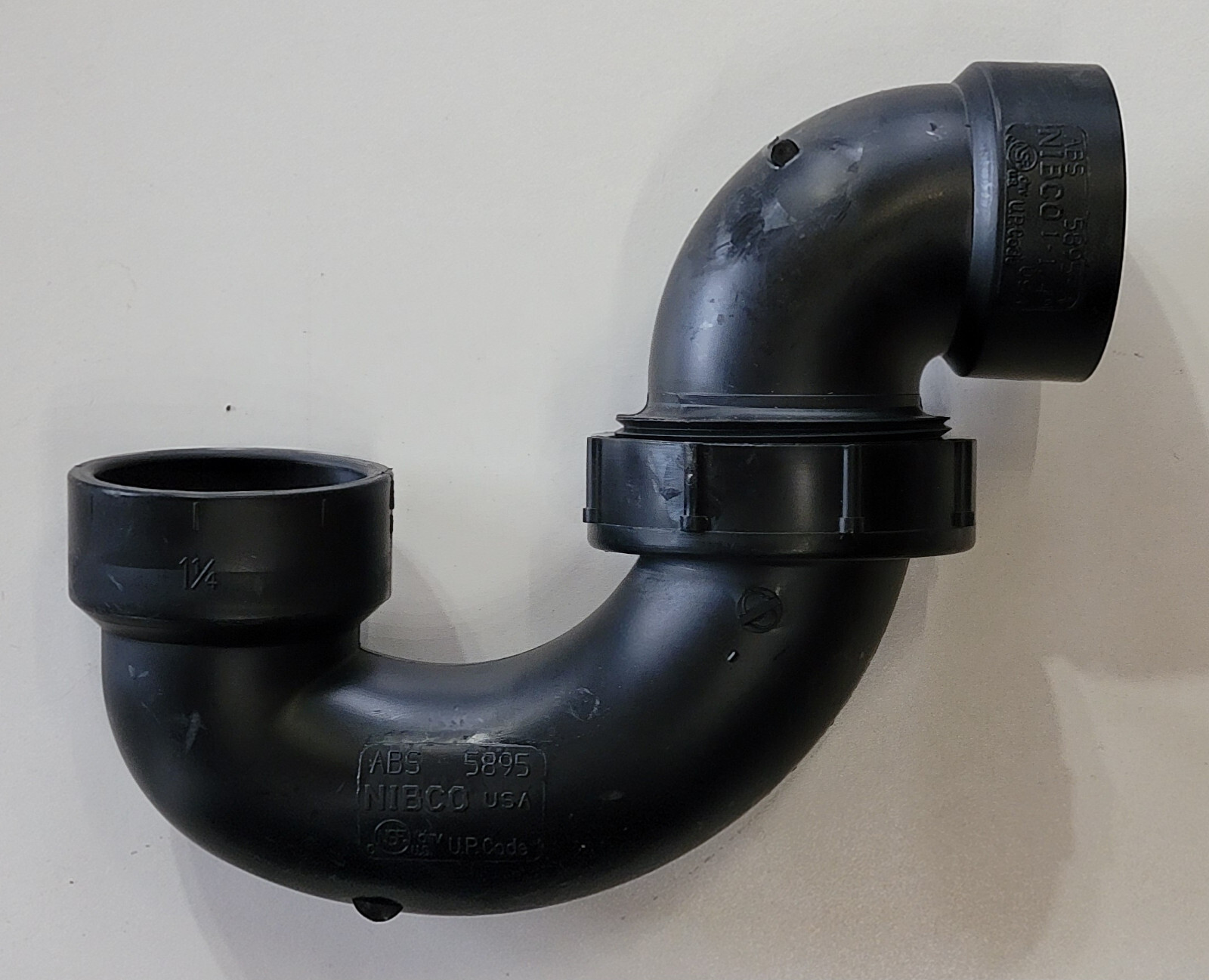 Nibco 5895 ABS 1-1/4" x 1-1/4" P-Trap w/ Union Joint RV Trailer Motorhome