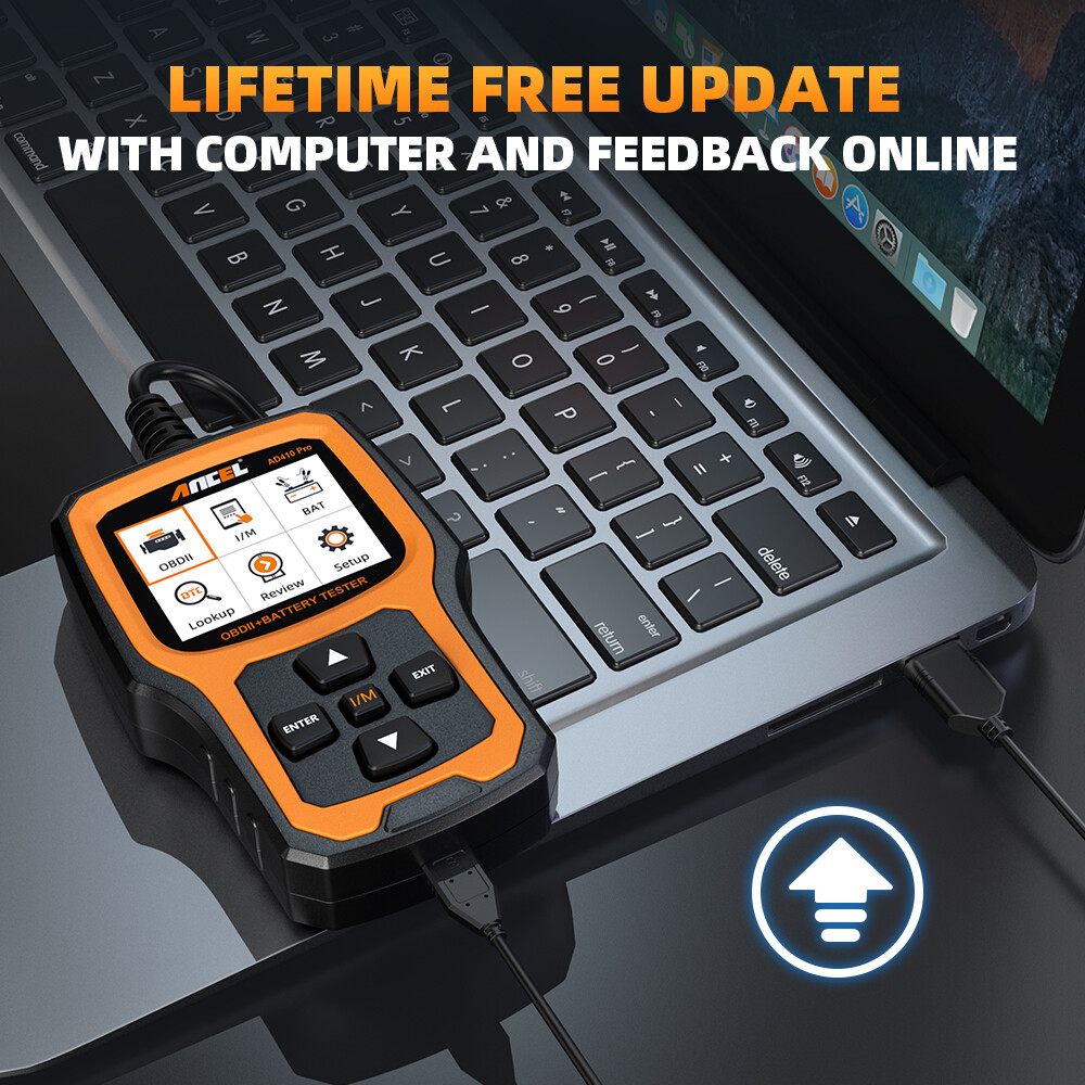 ANCEL AD410 PRO 12V Battery Tester & Car Code Reader OBD2 Engine Diagnostic Tool