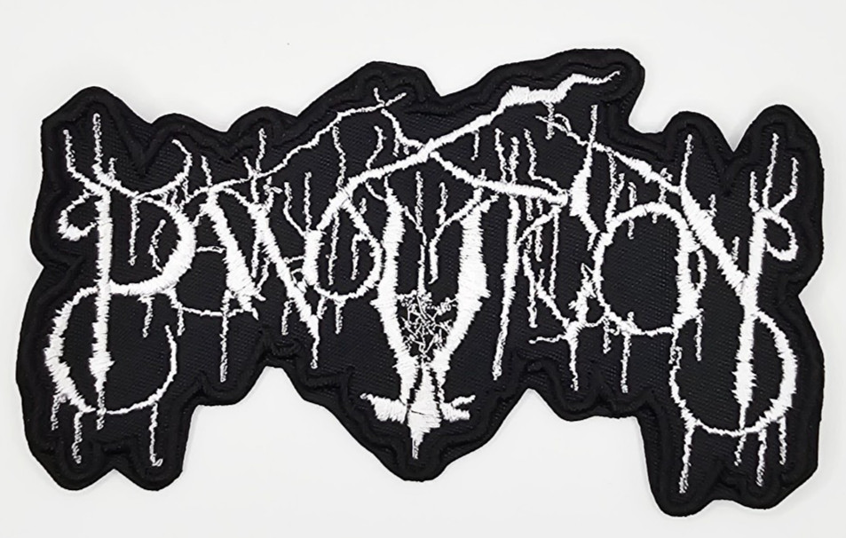 PANOPTICON WHITE LOGO SHAPED BORDER EMBROIDERED PATCH
