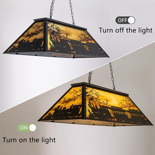 3 Light Pool Table Light, Vintage Train Billiard Light Retro Kitchen Island