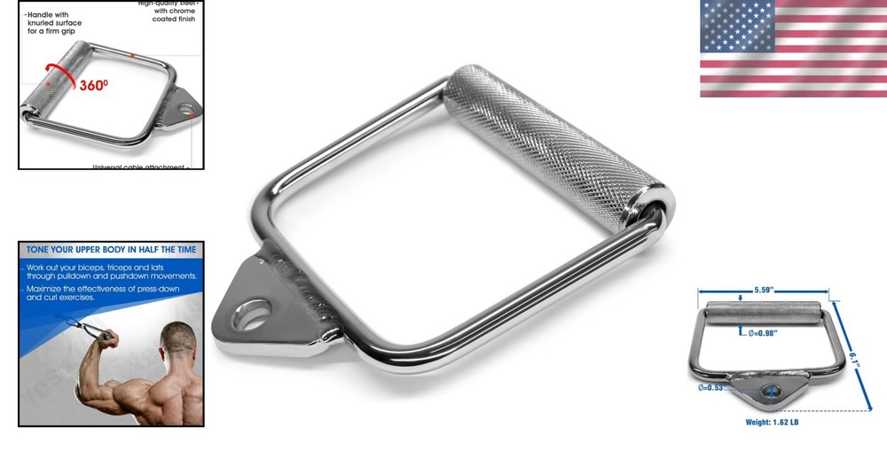 Multi-Functional Cable Machine Attachments - Double D Handle & Tricep Rope