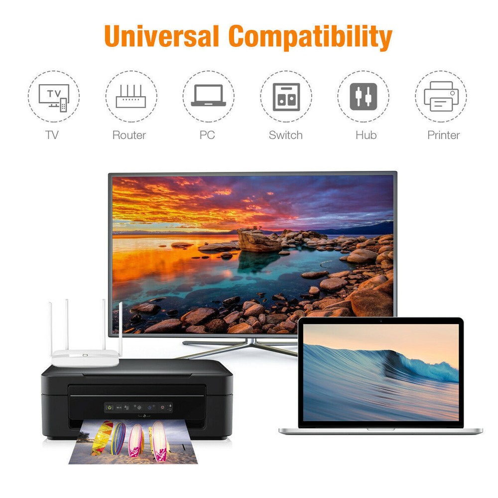 5PACK RJ45 Inline Coupler Cat6/Cat5e Ethernet Network Cable Extender Connector