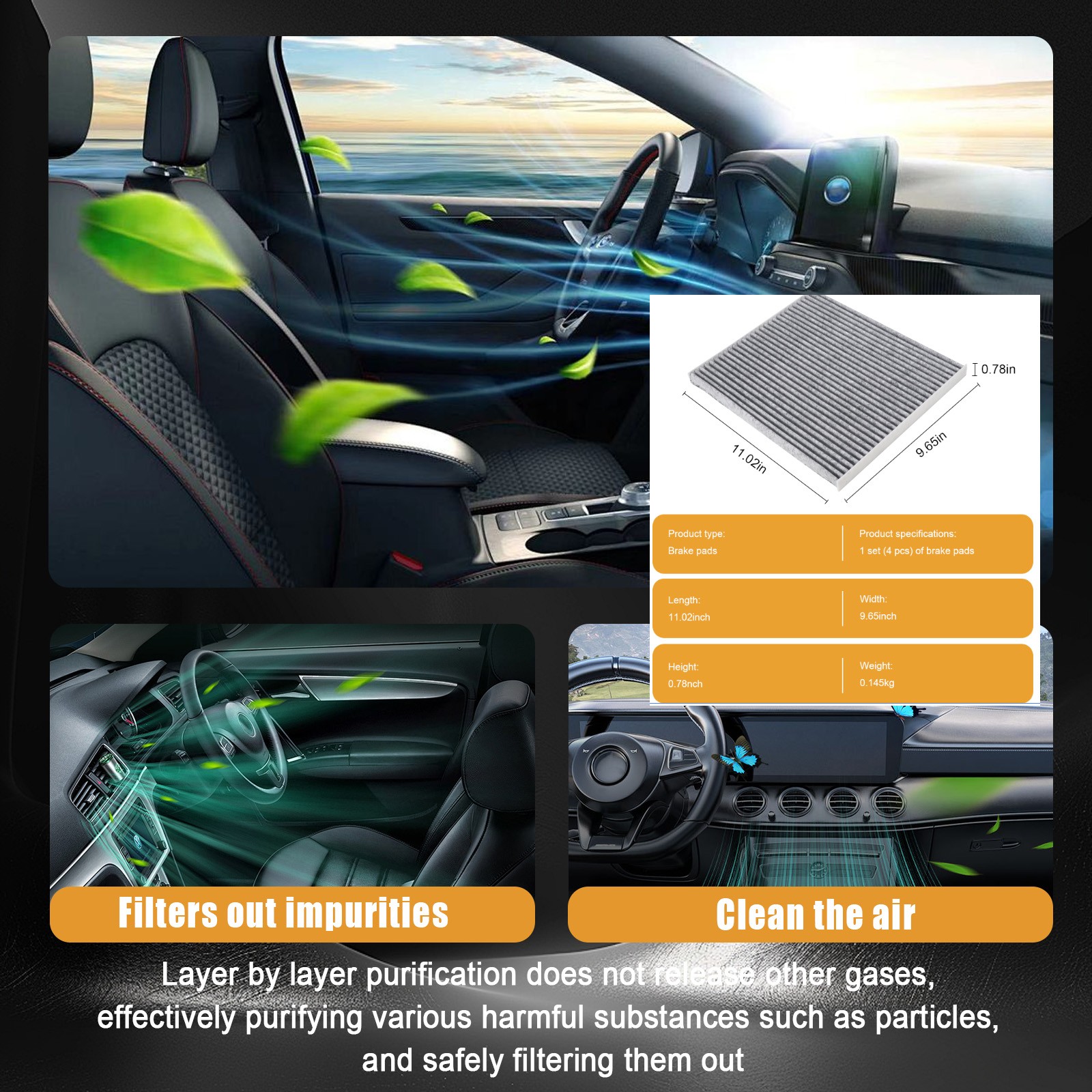 Activated Carbon Cabin Air Filter For Nissan Murano 2015-2022 & Altima